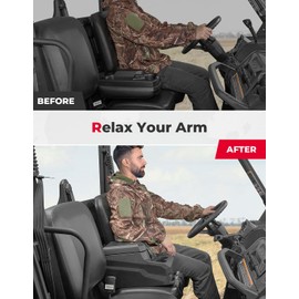 KEMIMOTO Bench Seat Console Armrest Box Cup Holder, Compatible with Can-Am Defender & Defender MAX, 13L Lockable Water-Resistant Storage Box