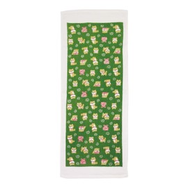Maeda Dyeing Washo Washoko Tenugui Towel, Mameshiba no Oshi, Green, Made in Japan