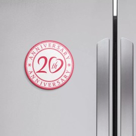 Unbranded Anniversary 20 Years | 4'' X 4'' Round Decorative Magnet