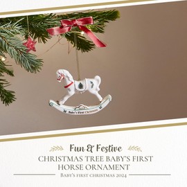Spode Christmas Tree Baby's First Horse Ornament - Festive Decoration, Novelty Bauble for Seasonal Decor - Ideal Holiday Keepsake Ornament for Christmas - Home Decoration