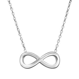 TRIXES Silver Tone Infinity Necklace - Iconic Jewellery Design - With Presentation Box Accessories for Women - Gifts and Treats - Timeless Design on 45cm Chain