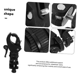 Baluue 2pcs Lightweight Cane Holder Bracket for Wheelchairs Durable Crutch Support and Accessory for Elderly Walkers Easy Installation Versatile Use with Electric Scooters and Canes