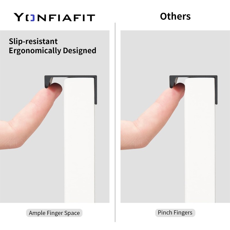 YONFIAFIT 3pcs 10" Long Back Mount Finger Edge Pull Aluminium