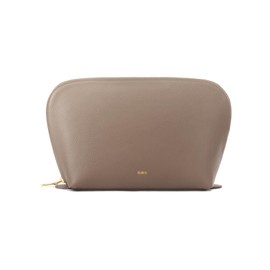 Kattee Leather Makeup Bag, Travel Cosmetic Bag Set, Toiletry bag Organizer for Women, 1-PACK, Large, Khaki