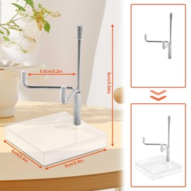 Set of 4 Acrylic Stands Adjustable Metal Arm Display Shelves Acrylic Display Stand Acrylic Stand Display Record Stand Postcard Stand Stand Multi-Purpose Mineral Fossil Specimen Jewelry Storage Display