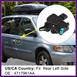 FUELHOOD 4717961AA Rear Left Side Door Latch Lock Actuator Assembly for Chrysler Town and Country 01-16 for Dodge Grand Caravan for Ram C/V MPV 01-19 4717961AB 4717960AC Premium Fit Design