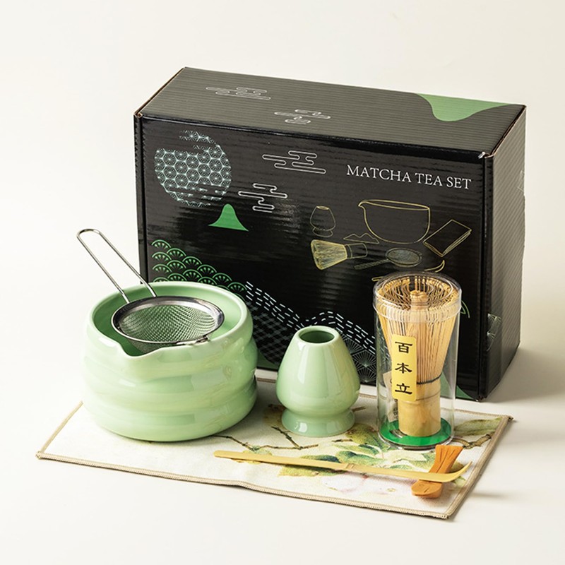 Set of 7 Matcha Tea Set with Whisk and Bowl