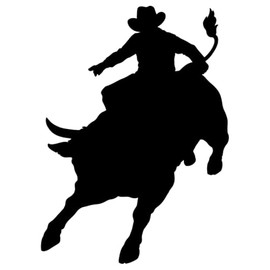 SS11203 BullRider2 Silhouette Cardboard Cutout Standee Standup