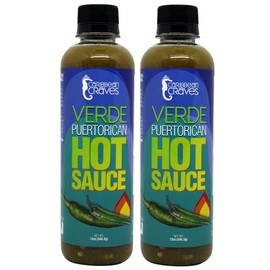 Caribbean Craves - Puerto Rican Hot Sauce - 12oz (Bulkier Size) (Verde (2pk), Pickled Jalapeño Peppers)