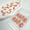 24pcs Flower Press on Nails Medium Almond Fake Nails with
