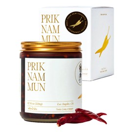 White Elephant Prik Nam Mun | Premium Thai Chili Crisp (8 oz) | Artisanal Chili Crunch with Extra Virgin Olive Oil, Organic Shallots, Garlic & Truffles | Gourmet Hot Chili Oil