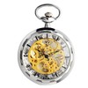 SIBOSUN Steampunk Transparent Open Face Pocket Watch for Men Women