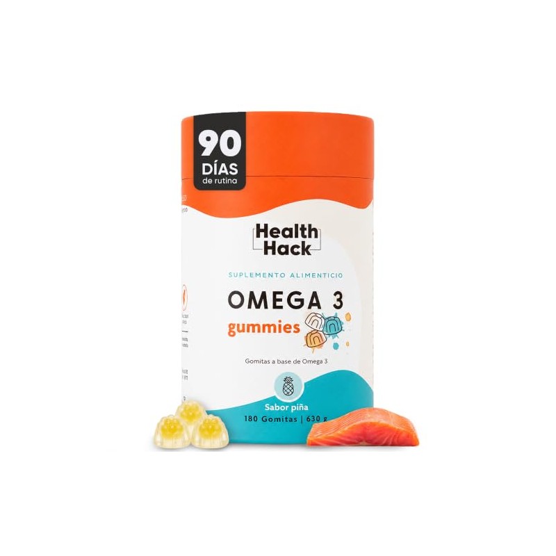 Omega 3 Aceite Puro Salmón 180 Gomitas Sin Azúcar con