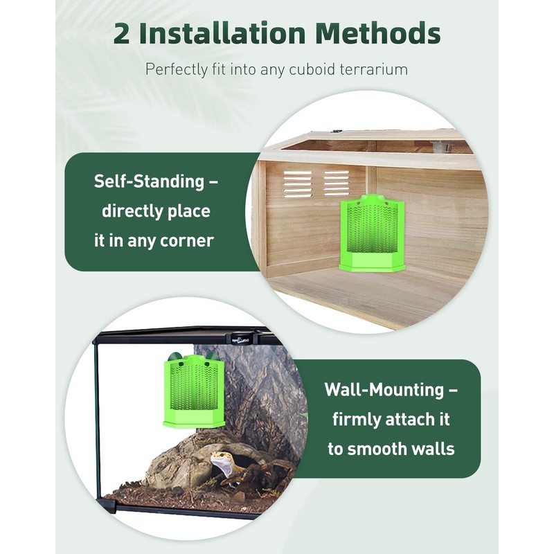 Pawfly Bearded Dragon Feeder - Escape-Proof Corner Reptile Food Box,