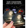 2 Pack Universal Ceramic Car Coasters Tropical Beach Palm Tree