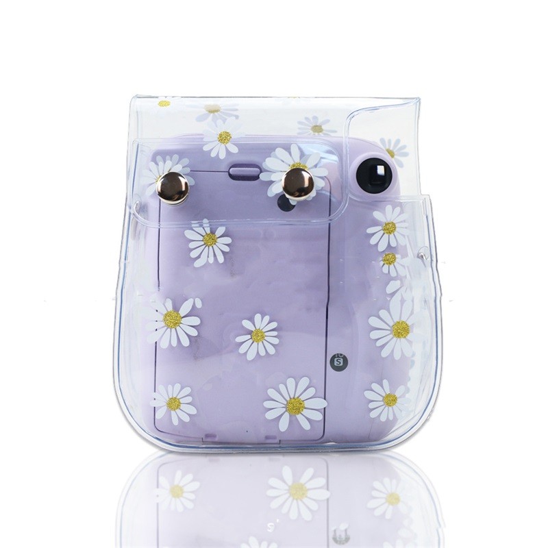 Instant Camera Bag for Mini8 9 11 Transparent Daisy Print