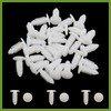 HOPESPANNER 30Pcs White Plastic Rivets Splash Guard Fastener Push Type