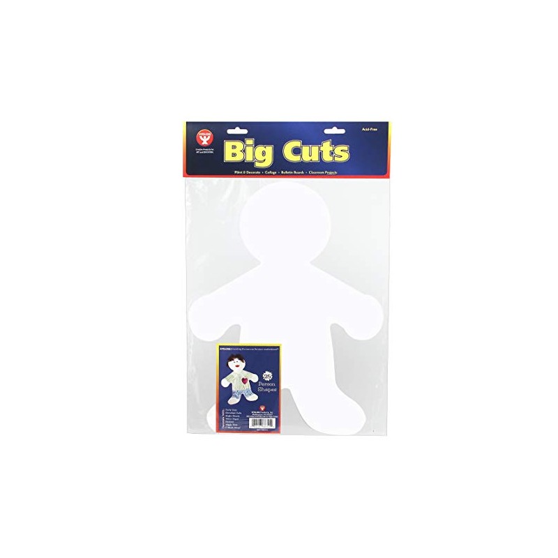 Hygloss White People Shapes Cut-Outs – Pack of 25 Paper