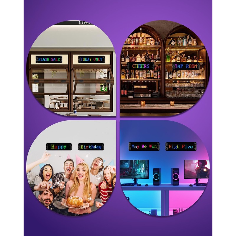 2pcs Devil Eyes Light for Windshield,14“*4”Programmable Flexible LED Display with