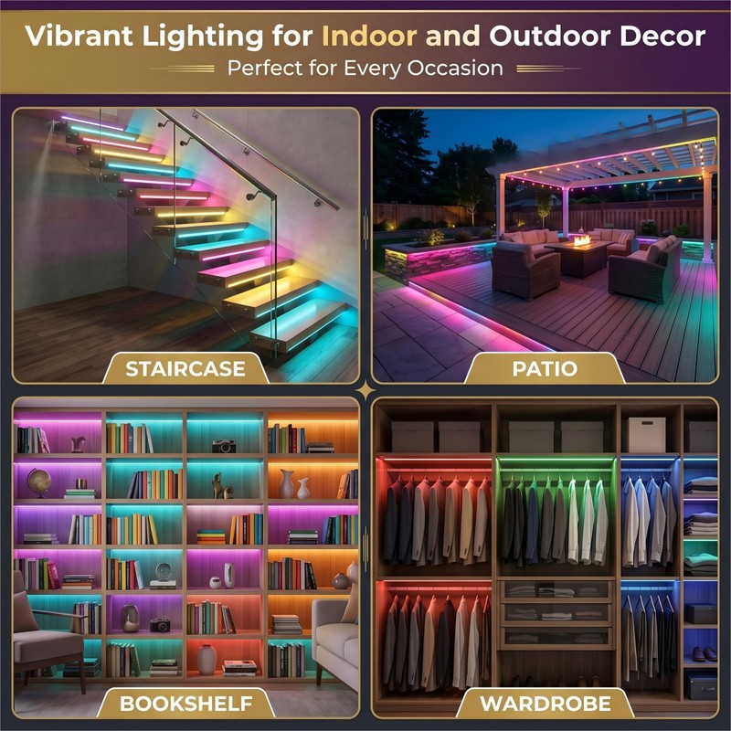 ENATECLITE Neon Strip Lights 5V USB Powered - 16.4FT Smart