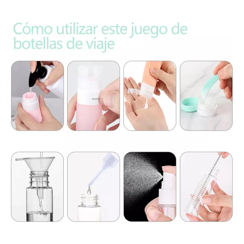 Contenedores De Viaje, Botella Viaje De Silicona,17piezas