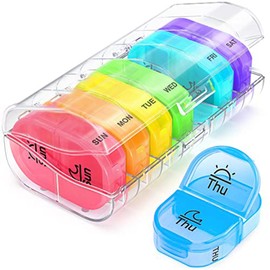 Lyaciomn Pill Box 2 Times A Day Weekly Pill Organizer AM PM with 7 Daily Pocket Case to Hold Medication