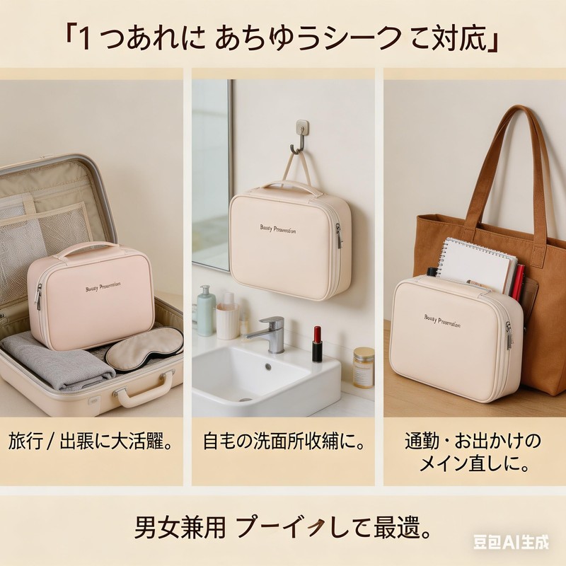 XIAOXIAODEDIAN Cosmetic and Skincare Handbag, Hangable, Large Capacity, Convenient Storage,