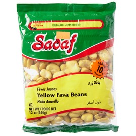 Sadaf Yellow Fava Beans - Baghala - Fava Beans For Cooking And Food Enhancing - Mediterranean Cuisine - Kosher - 12 Oz Resealable Bag