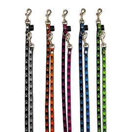 elropet Double Dog Lead, Paw Print, for Small Dogs, 3 / 4 / 5 Positions Adjustable, 2-5 m