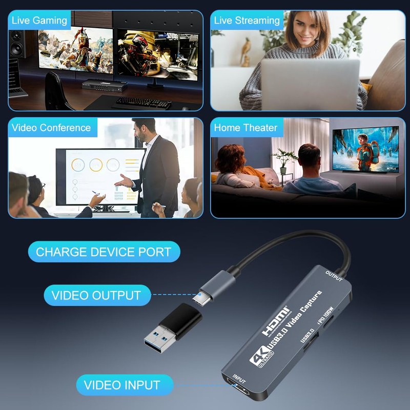 Flintronic Type-C HD Video Capture Card Grey