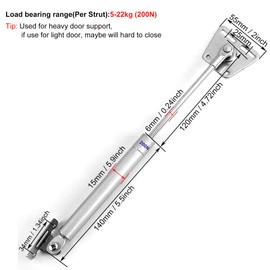 JinBoCheng 4PCS 200n/45lb Gas Struts for Heavy Duty Door Support,10 Inch Gas Spring Hinge,Soft Close Lid Supports,Gas Strut Lift Support,Support Gas Spring Suit for Trap Door Hinges(Silver)