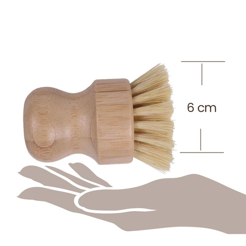 White Magic Eco Basics Plastic Free Pot Brush,Brown