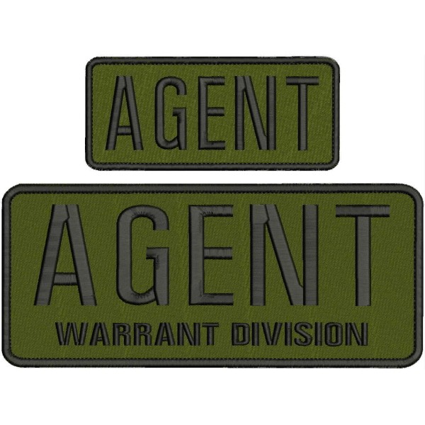 AGENT W DIVISION EMBROIDERY PATCH 4X10 and 2.5x6 HOOK ON