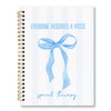 JRTW Coquette Blue Bow Mental Health Notebook Journal, Speech Therapy