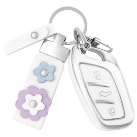 OFF WE GO Car Key Case Key Cover for MG MG4 MG5 MG6 MG ZS EV HS EHS ZX GT Roewe RX3 RX8 ERX5 RX5 I6 I5 Key Box with Key Fob Key Cover Protective Case White Silver