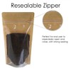 RIGHTPAK Kraft Paper Bag with Resealable Zipper - Stand Up