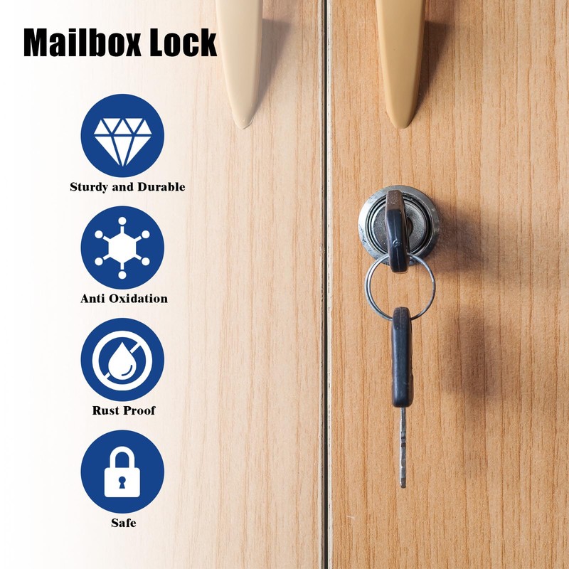 Dalephoric Pack of 2 Letterbox Lock, 16 mm, Locker Lock