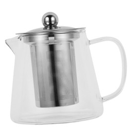 BIUDECO Clear Glass with Spout Teapot for Loose Leaf Blooming Tea Stovetop Safe Glass Tea Kettle for Home Brewing
