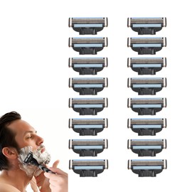 Replacement Blades for Men's Wet Razor, 16 Pieces Mach 3 Razor Blades, High-Quality Razor Blades for Safety Razor, Precise and Gentle for Beard and Body Hair, Ideal for Daily Shaving, Durable