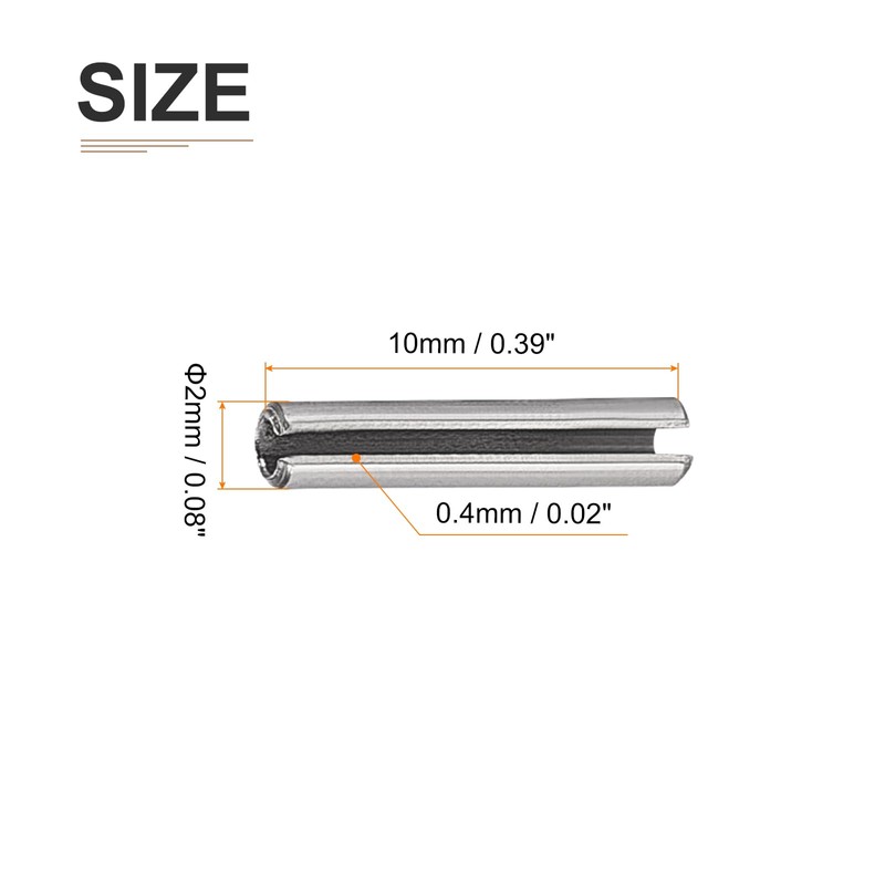 DTGN 2mm x 10mm (DxL) Slotted Spring Pins for Household