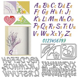 WADORN 3Pcs Polygon Book Corner Lace Metal Die Cuts, Alphabet Die Cuts Metal Cutting Dies Stencils Letter Number Lace Pocket Stencil Embossing Tool for DIY Journals Planners Craft Paper Embossing