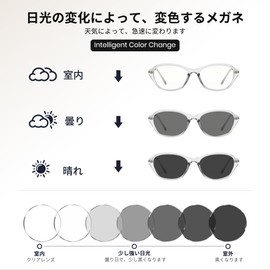 Cyxus 8257 Magic Glasses, Dimmable Lenses, UV Protection, Blue Light Reduction + Discoloring, Indoor/Outdoor Use, Ultra Lightweight, Suit for Driving, Fishing, Golf, Climbing, Traveling, etc, grey