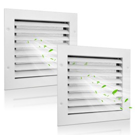 8" x 8" Aluminum Gable Vent for House, 2 Pack Wall-Mountable Square Vent Louvered Exterior Attic Roof Vents, Vent Opening: 6" x 6"