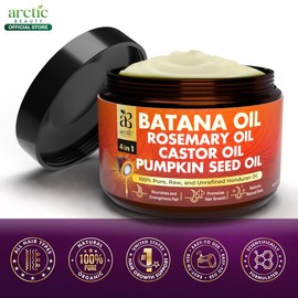 ARCTIC BEAUTY! Batana Oil Cream (4-in-1) - 100% Pure and Unrefined Honduran Oil Blend with Rosemary Oil, Castor Oil, & Pumpkin Seed Oil - (5 oz) - Specification: 3 Jars