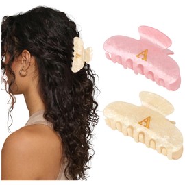 Amariver Initial Claw Clip Acrylic Letter Hair Clips For Women Letter A Claw Clips Alphabet Hair Clip Pink Accessories for Girls