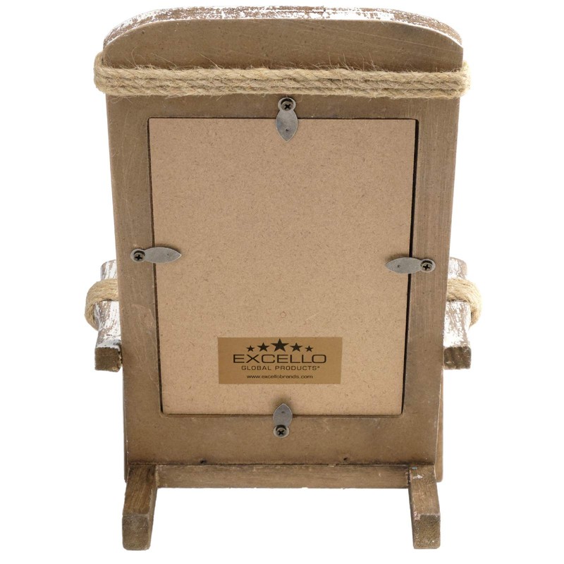EXCELLO GLOBAL PRODUCTS Beach Chair Photo Frame: Holds 4x6 Vertical