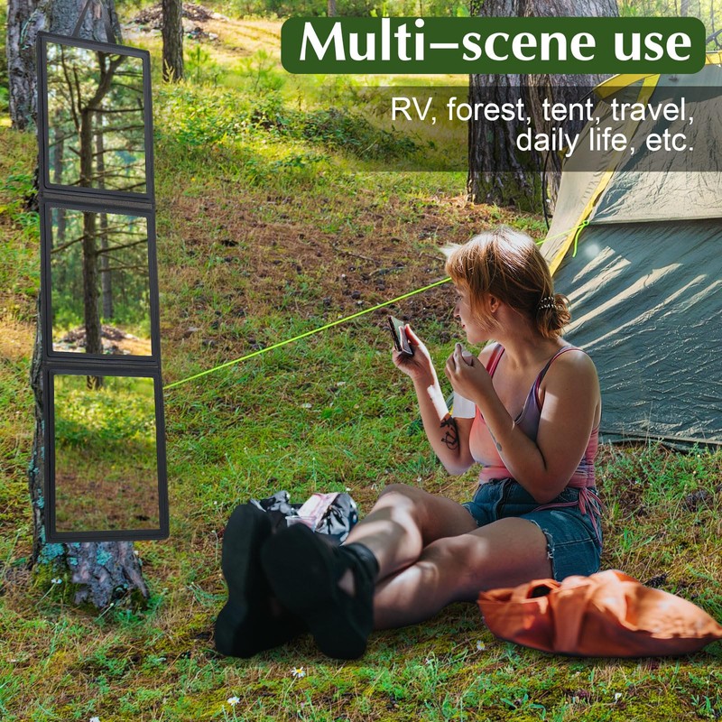 Yalikop Foldable Full Length Travel Mirror, Portable Shatterproof Hanging Mirror,