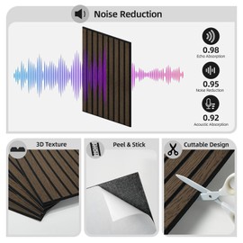 WADILE 16 Pack Self Adhesive Acoustic Wall Panels in Wood Look 11.8"x15.7"
