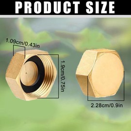 4 PCS Brass End Cap, Internal Thread Spigot with Washers 1/2" Blanking Nut, Plumbing Fittings for Washing Machine, Radiator Valve, Faucets Tap, Central Heating Pipework