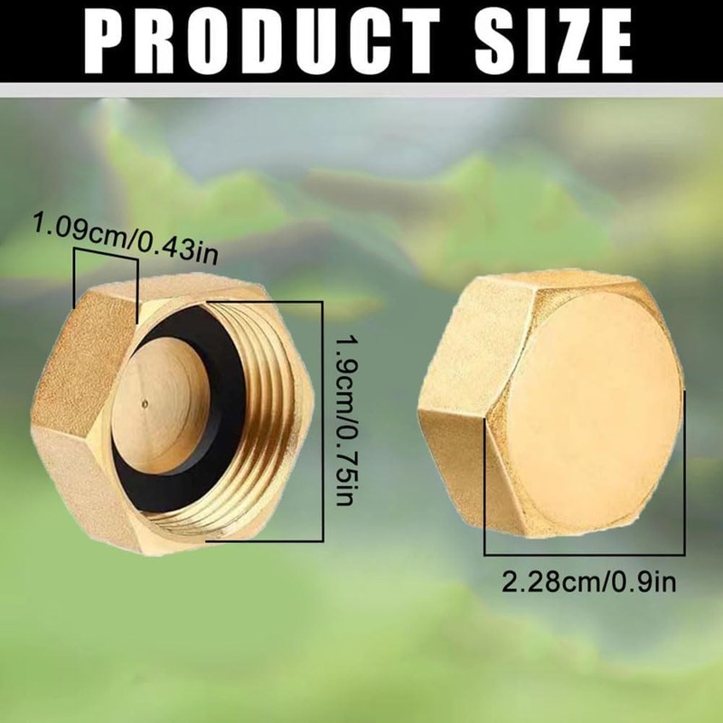 4 PCS Brass End Cap, Internal Thread Spigot with Washers
